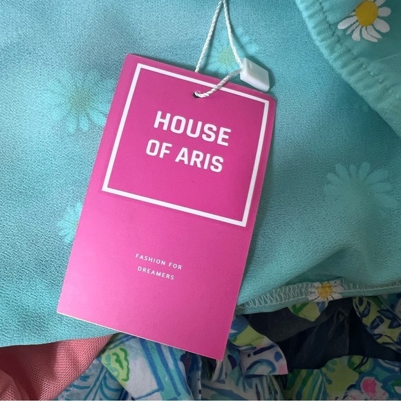 House of Aris Daisy Floral Lace-Up Tube Top - Picture 4 of 6